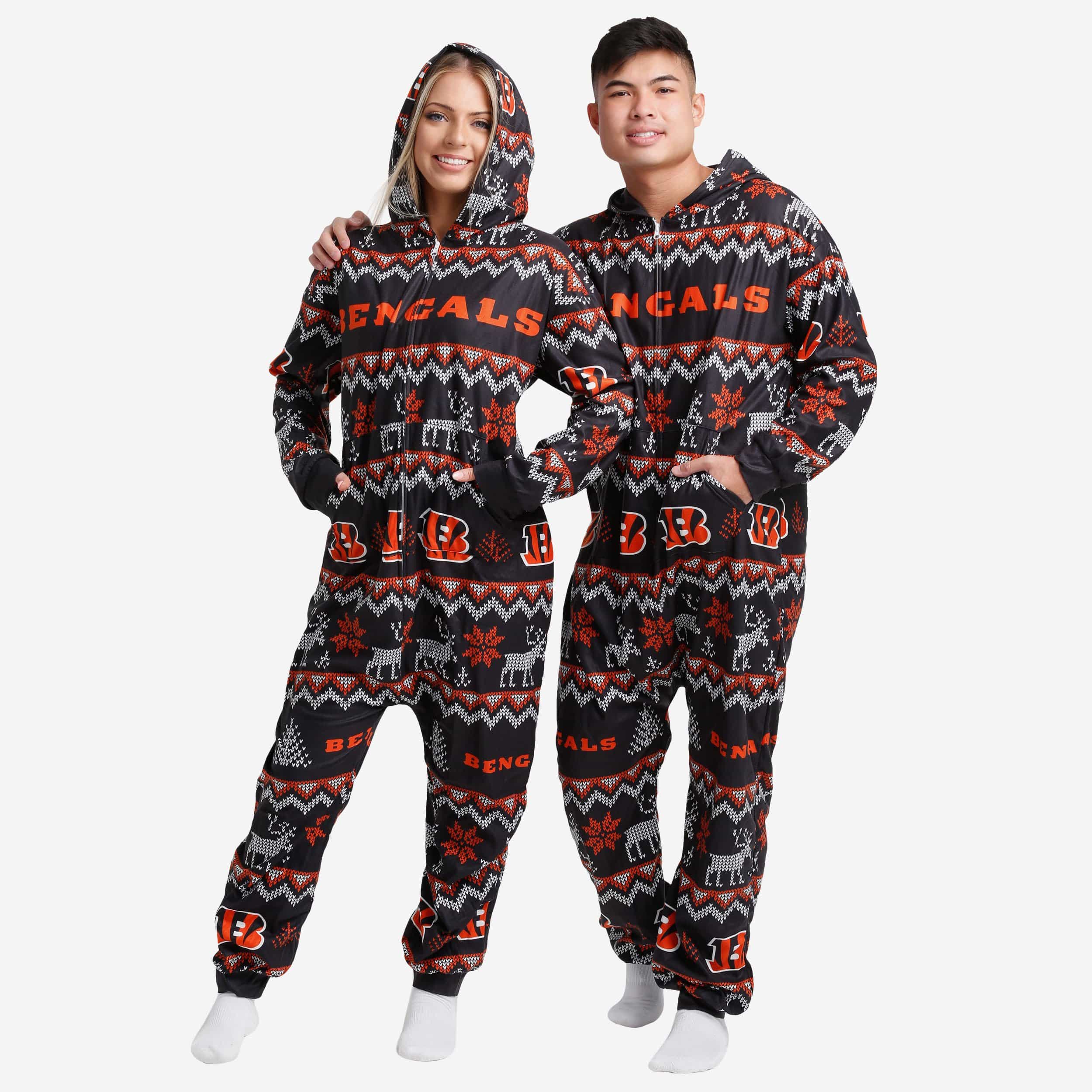 FOCO Cincinnati Bengals NFL Ugly Pattern Family Holiday Pajamas