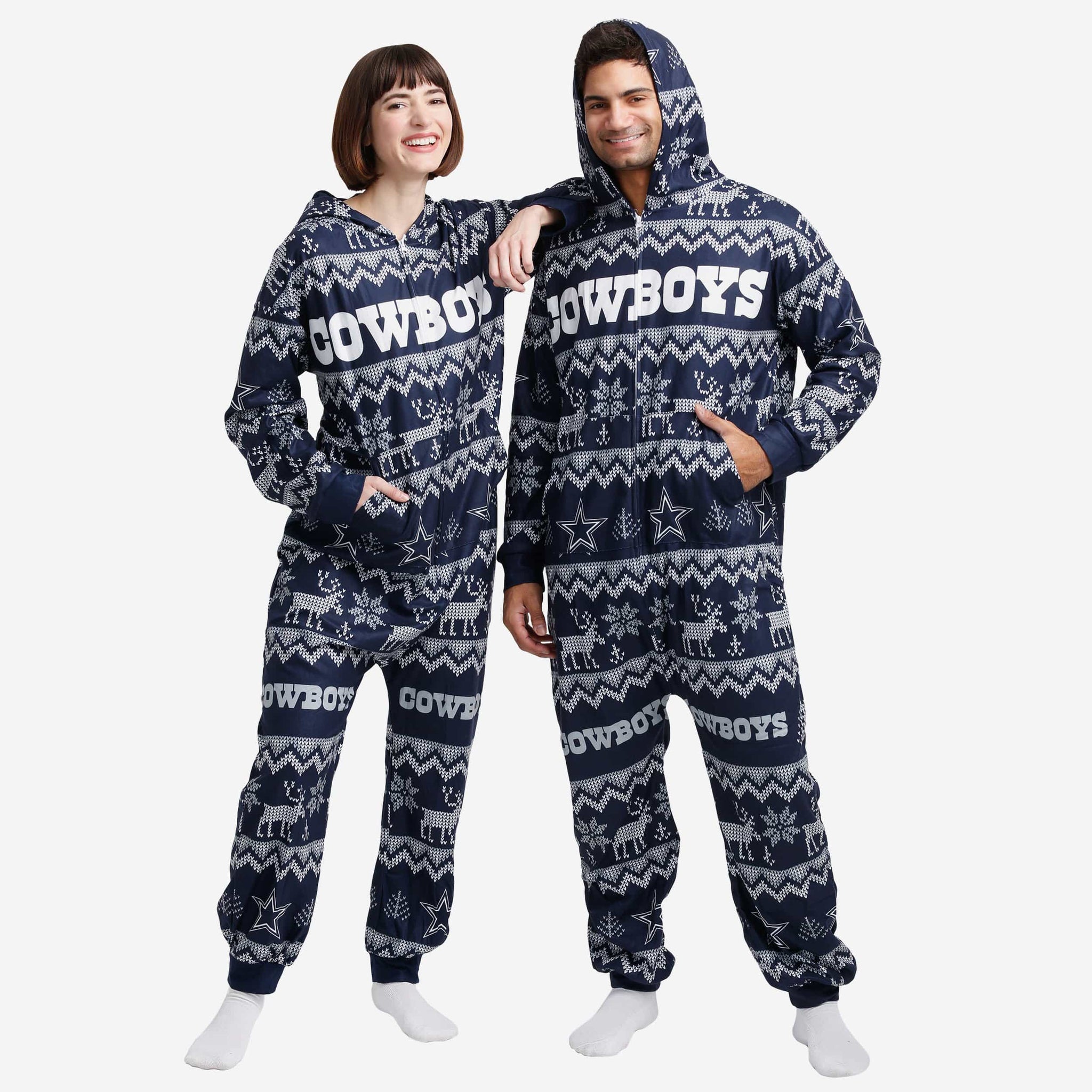 Dallas Cowboys Ugly Pattern One Piece Pajamas FOCO
