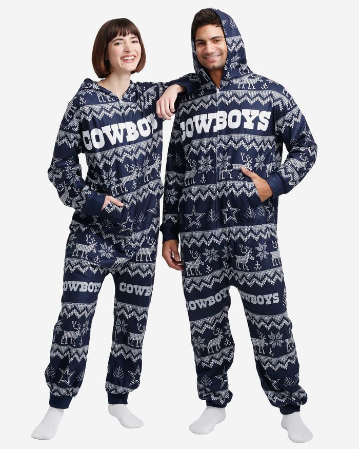 Dallas Cowboys Ugly Pattern One Piece Pajamas