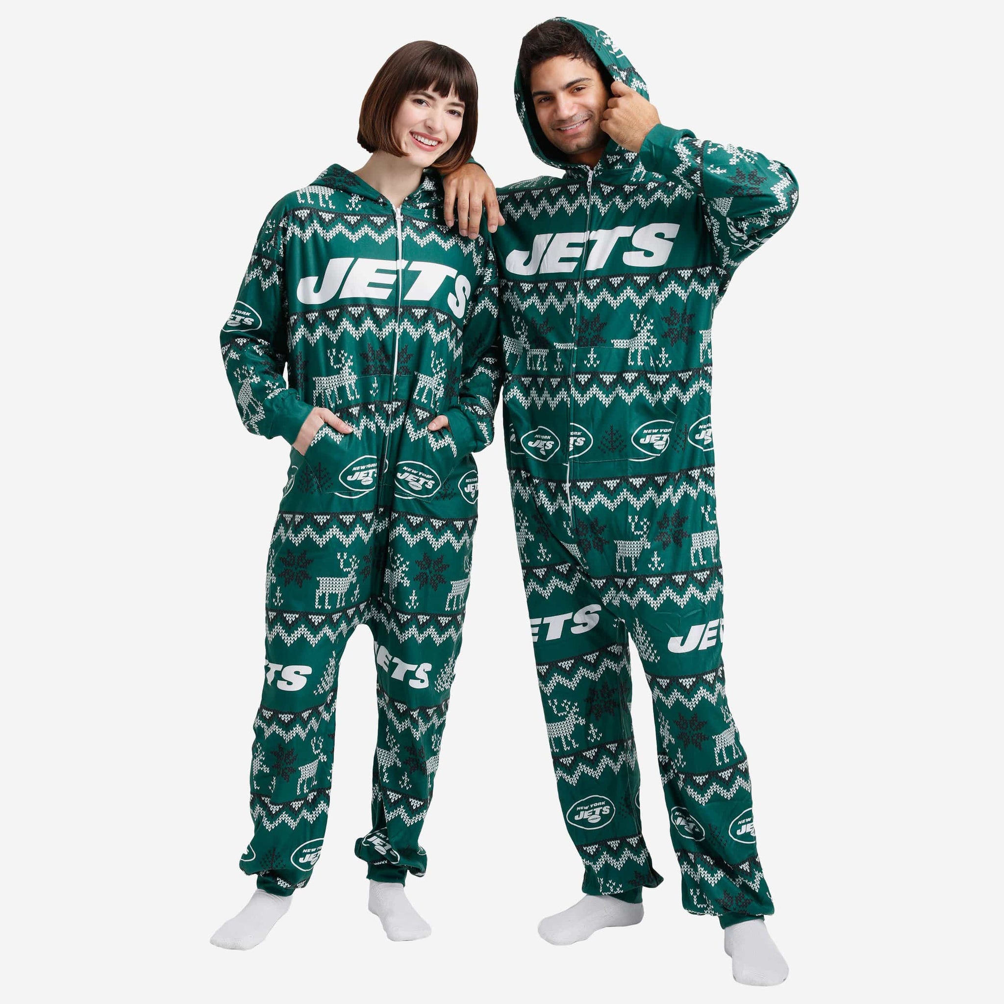New York Jets NFL Ugly Pattern One Piece Pajamas
