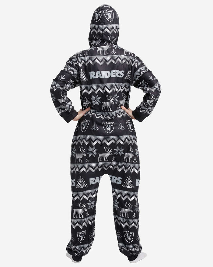 FOCO Las Vegas Raiders NFL Plaid One Piece Pajamas