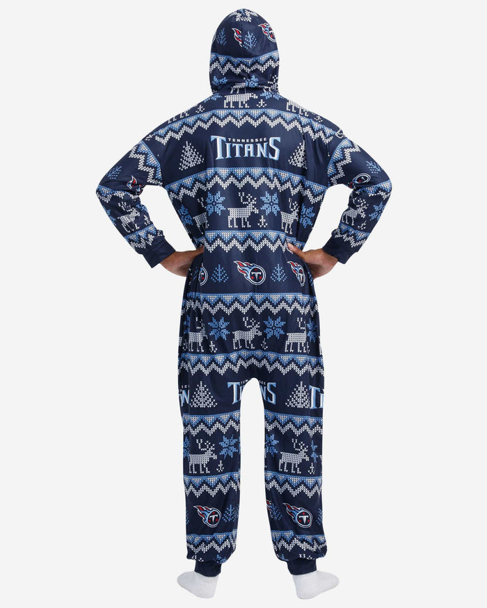 Tennessee Titans Ugly Pattern One Piece Pajamas FOCO - FOCO.com