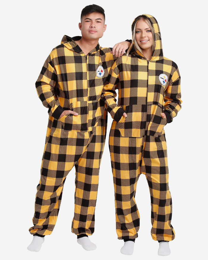 Pittsburgh Steelers Plaid One Piece Pajamas FOCO S - FOCO.com