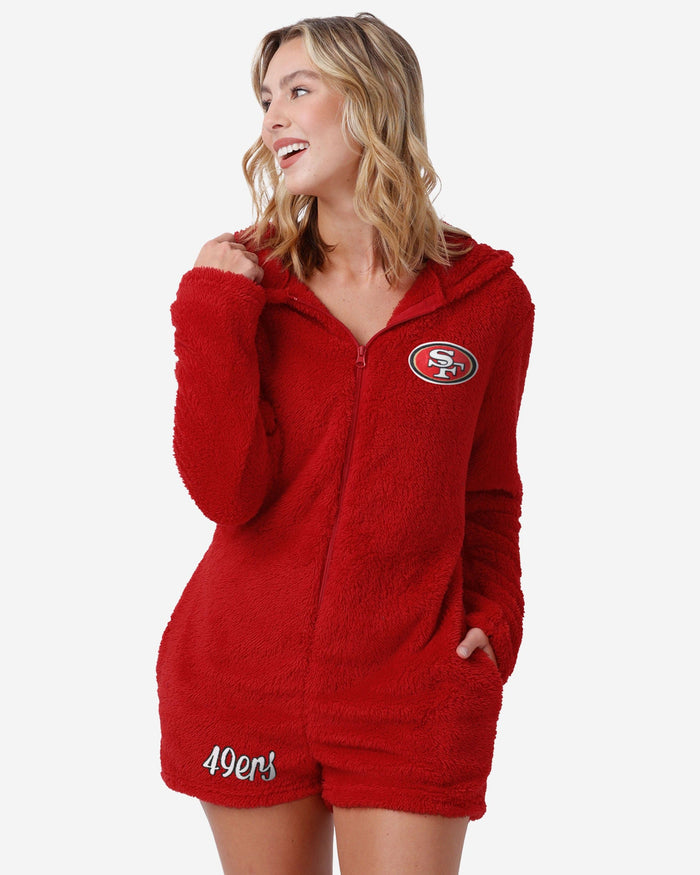 San Francisco 49ers Womens Short Cozy One Piece Pajamas FOCO S - FOCO.com