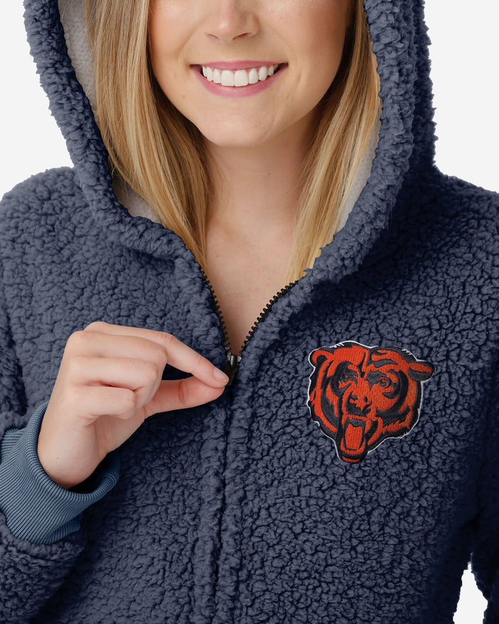 Chicago Bears Womens Sherpa One Piece Pajamas FOCO - FOCO.com