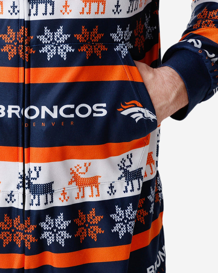 Denver Broncos Ugly Short One Piece Pajamas FOCO - FOCO.com