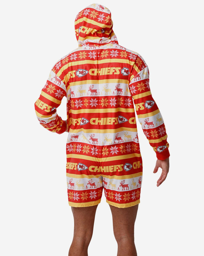 Kansas City Chiefs Ugly Short One Piece Pajamas FOCO - FOCO.com