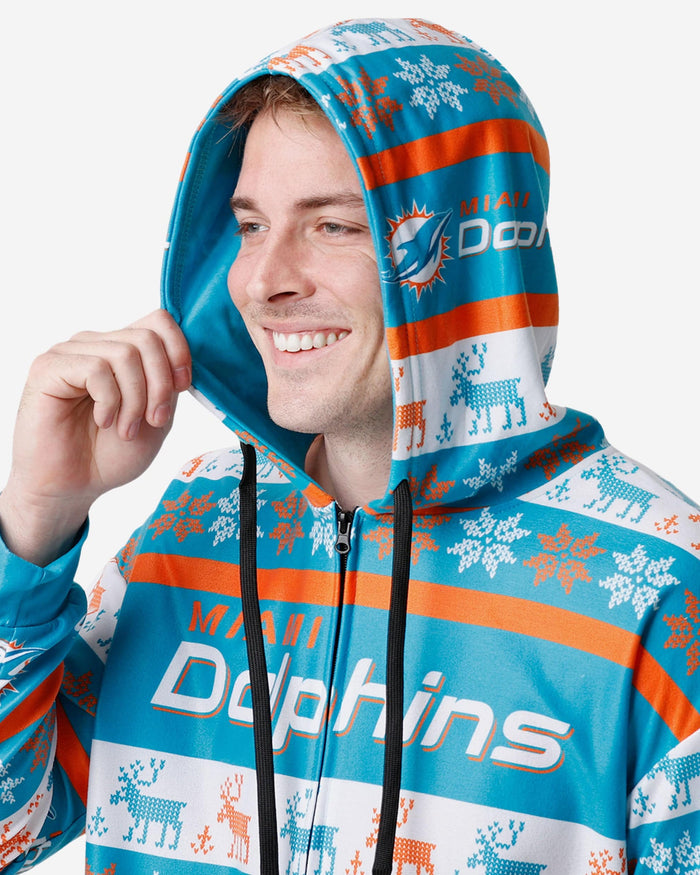 Miami Dolphins Ugly Short One Piece Pajamas FOCO - FOCO.com