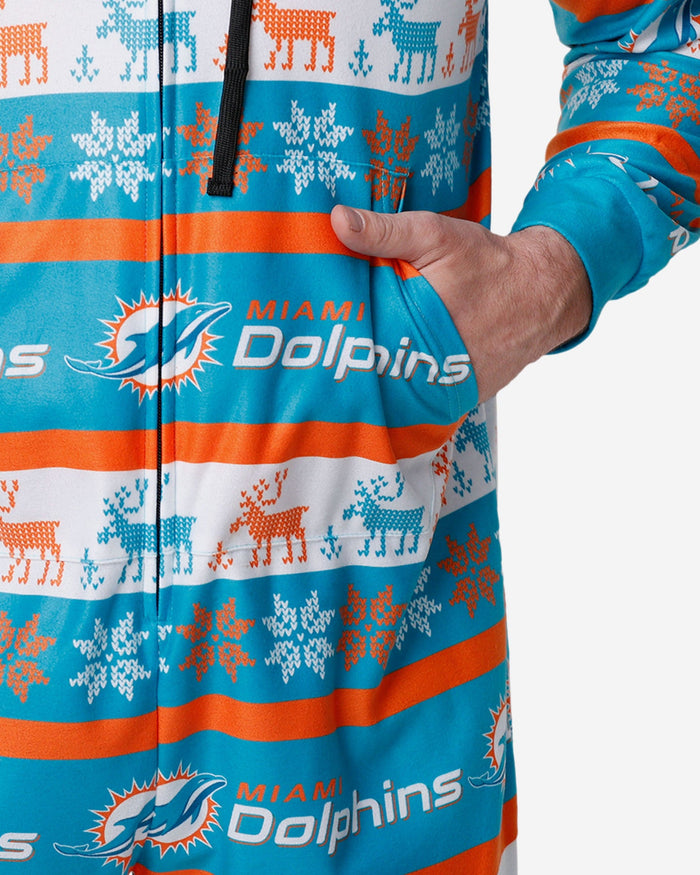 Miami Dolphins Ugly Short One Piece Pajamas FOCO - FOCO.com