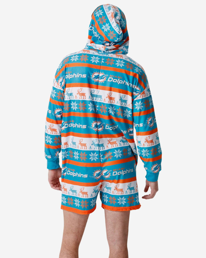 Miami Dolphins Ugly Short One Piece Pajamas FOCO - FOCO.com