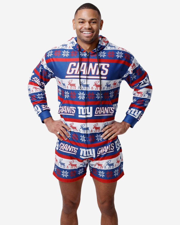 New York Giants Ugly Short One Piece Pajamas FOCO S - FOCO.com