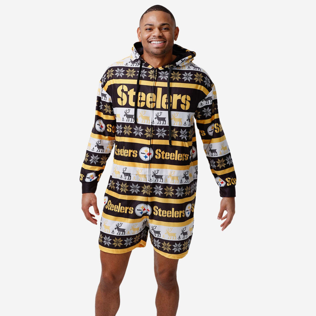 Pittsburgh Steelers Ugly Short One Piece Pajamas FOCO S - FOCO.com