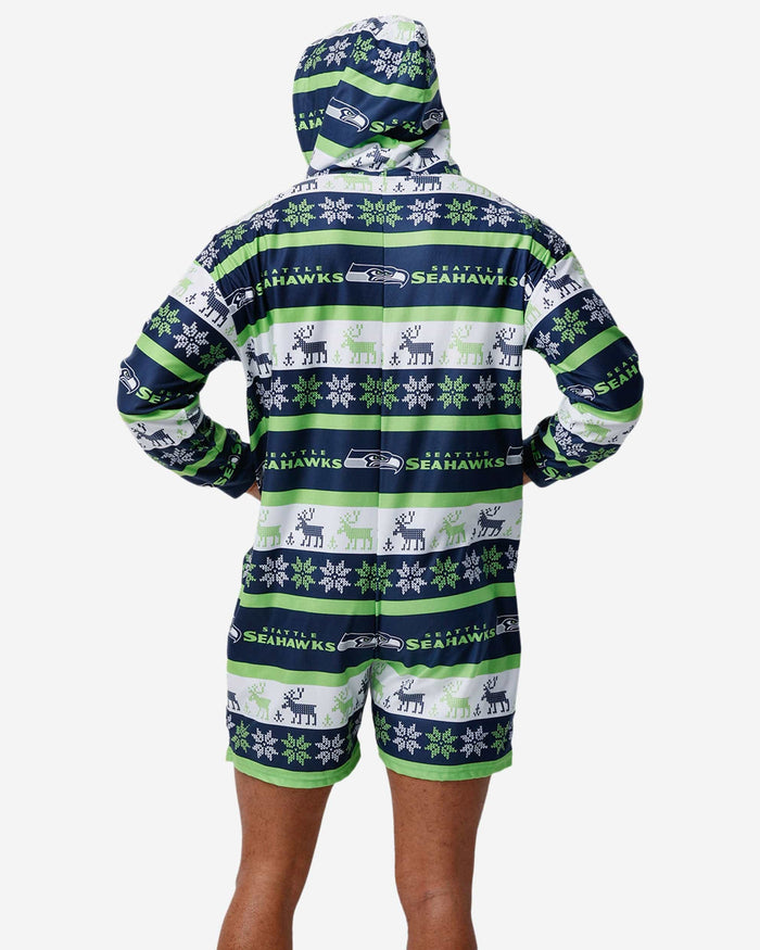 Seattle Seahawks Ugly Short One Piece Pajamas FOCO - FOCO.com