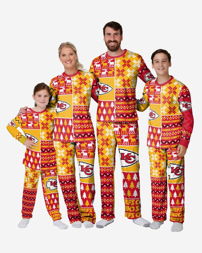 Kansas City Chiefs Infant Busy Block Family Holiday Pajamas FOCO - FOCO.com