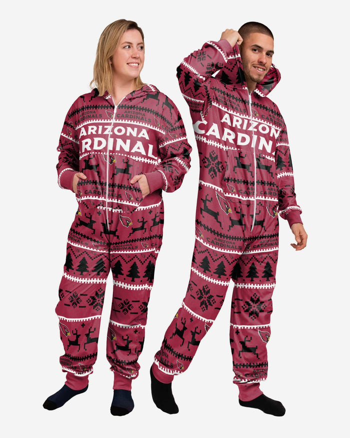 Arizona Cardinals Holiday One Piece Pajamas FOCO XS - FOCO.com