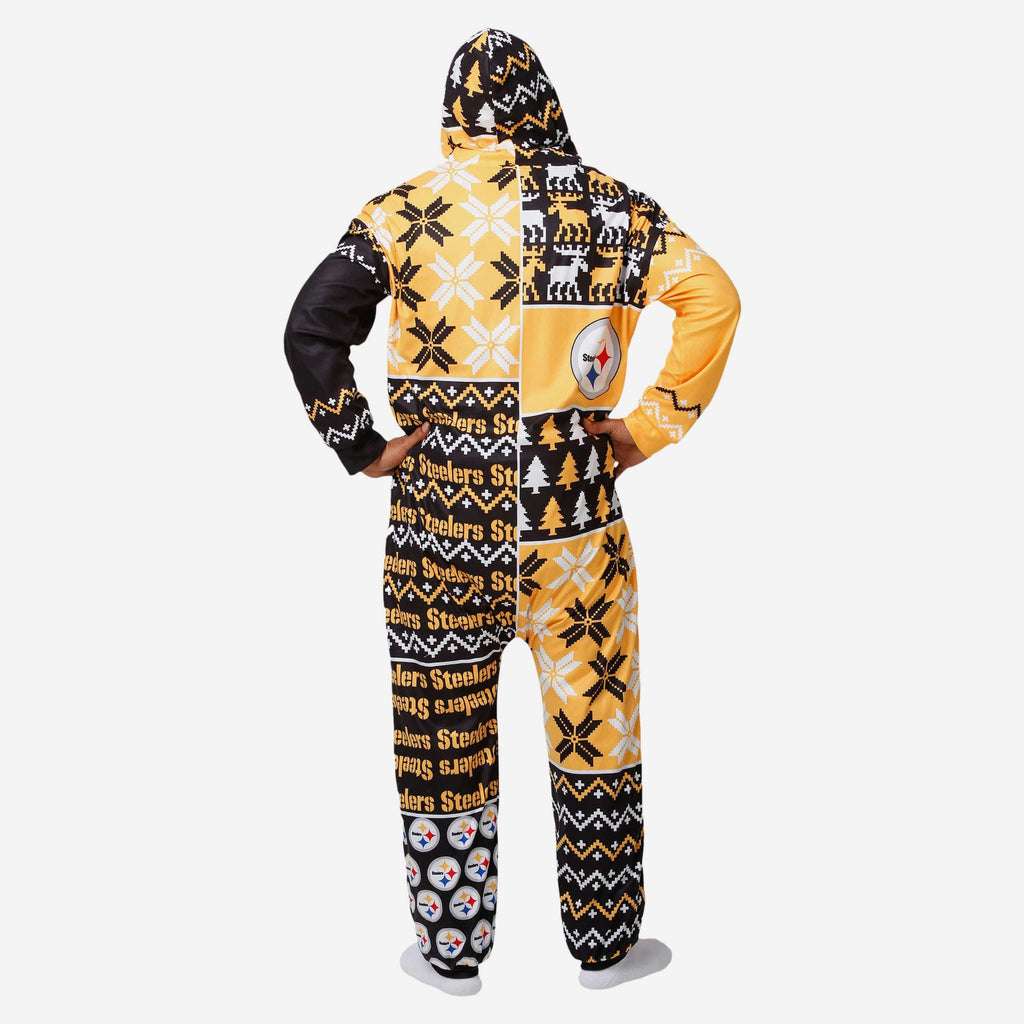 Pittsburgh Steelers Busy Block One Piece Pajamas FOCO