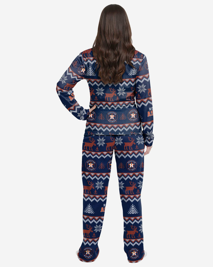 Houston Astros Womens Ugly Pattern Family Holiday Pajamas FOCO - FOCO.com