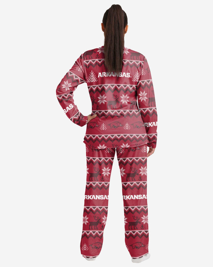 Arkansas Razorbacks Womens Ugly Pattern Family Holiday Pajamas FOCO - FOCO.com