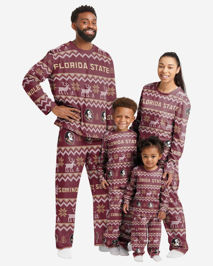 Florida State Seminoles Womens Ugly Pattern Family Holiday Pajamas FOCO S - FOCO.com