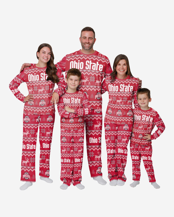 Ohio State Buckeyes Womens Ugly Pattern Family Holiday Pajamas FOCO - FOCO.com