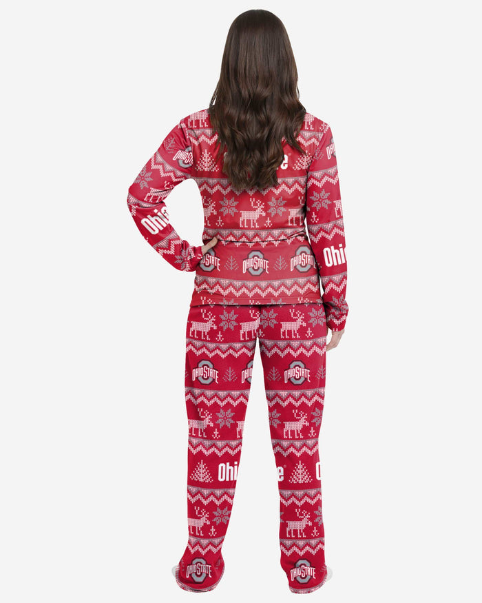 Ohio State Buckeyes Womens Ugly Pattern Family Holiday Pajamas FOCO - FOCO.com