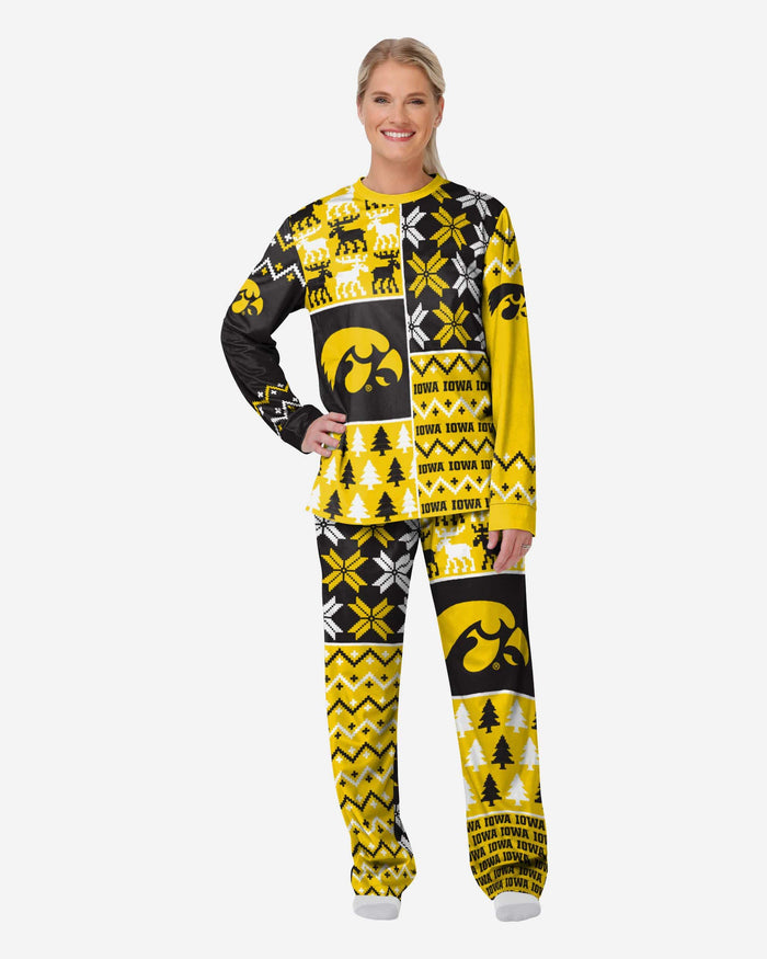 Iowa Hawkeyes Womens Busy Block Family Holiday Pajamas FOCO S - FOCO.com