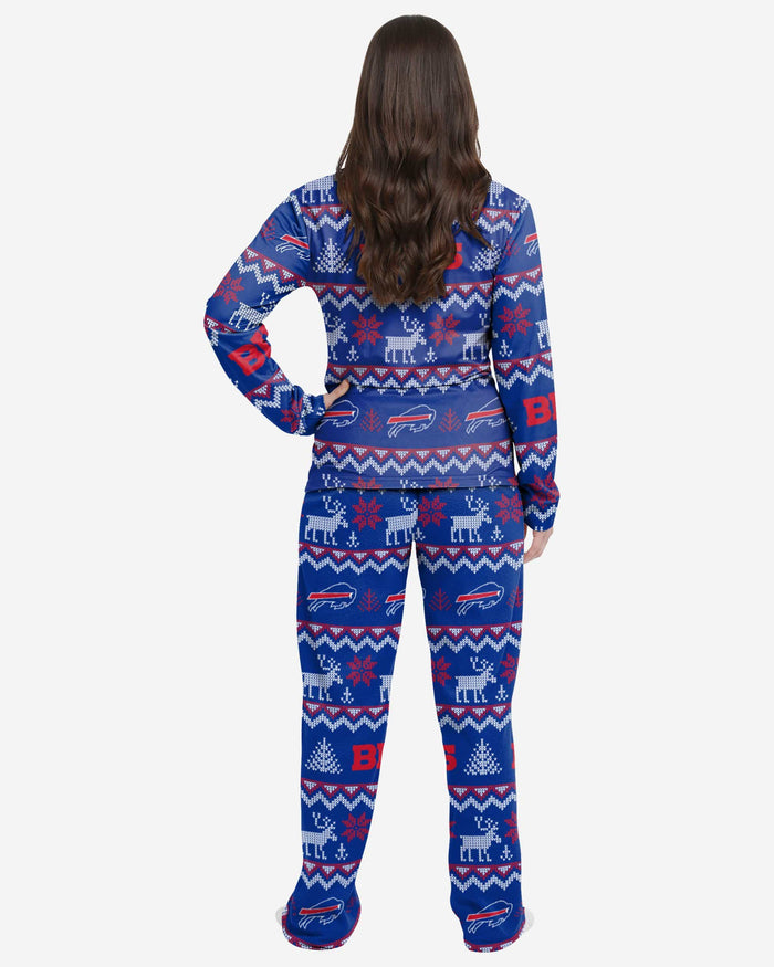 Buffalo Bills Womens Ugly Pattern Family Holiday Pajamas FOCO - FOCO.com