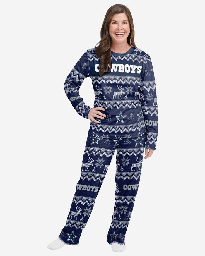 Dallas Cowboys Womens Ugly Pattern Family Holiday Pajamas FOCO S - FOCO.com