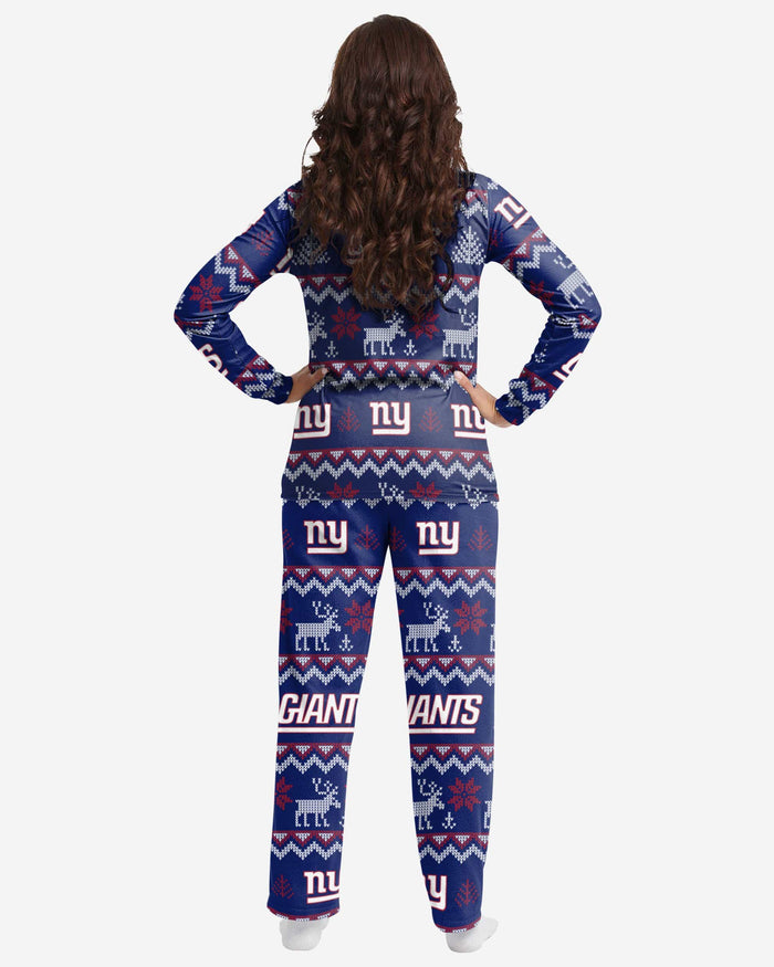 New York Giants Womens Ugly Pattern Family Holiday Pajamas FOCO - FOCO.com