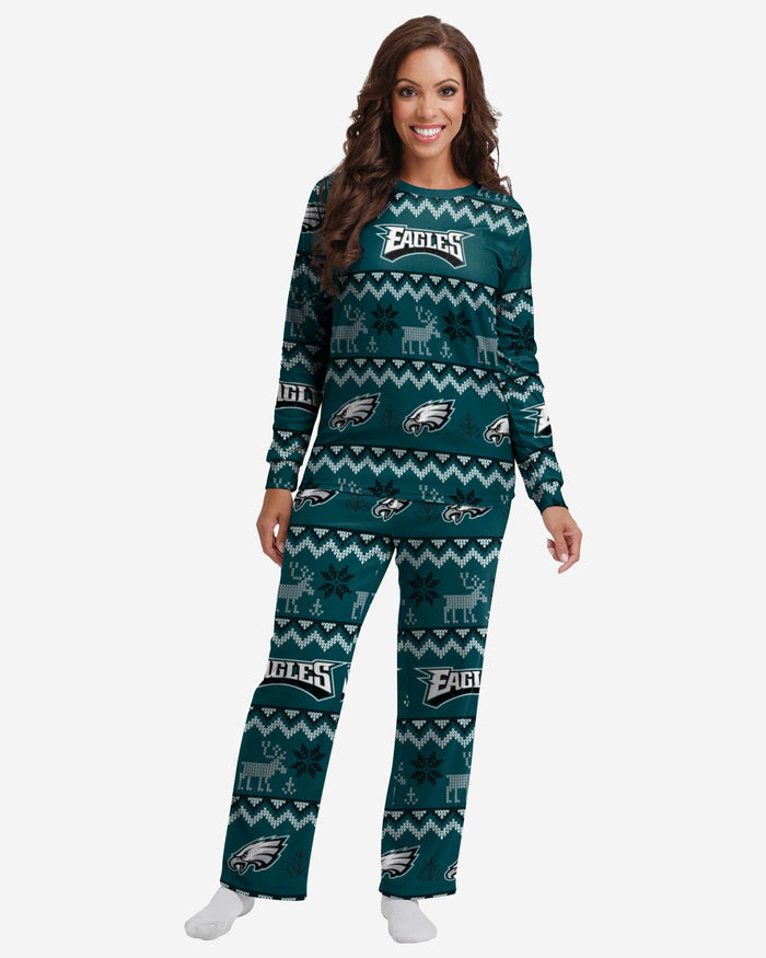 Philadelphia Eagles Womens Ugly Pattern Family Holiday Pajamas FOCO S - FOCO.com