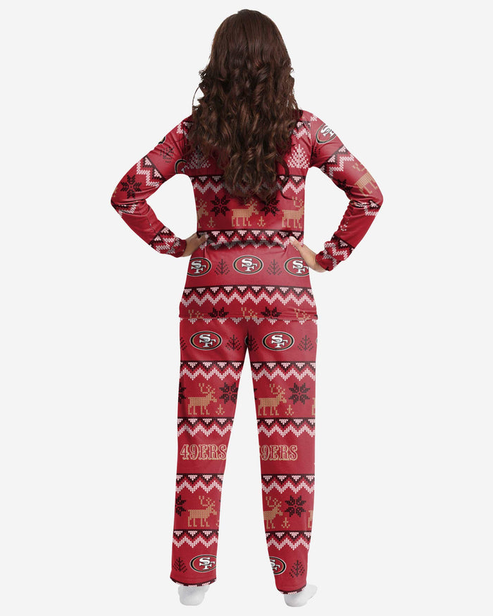 San Francisco 49ers Womens Ugly Pattern Family Holiday Pajamas FOCO - FOCO.com