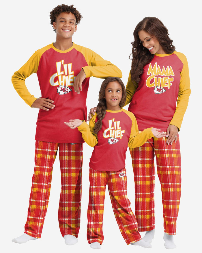 Kansas City Chiefs Womens Plaid Family Holiday Pajamas FOCO - FOCO.com