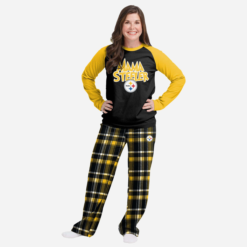 Pittsburgh Steelers Womens Plaid Family Holiday Pajamas FOCO S - FOCO.com