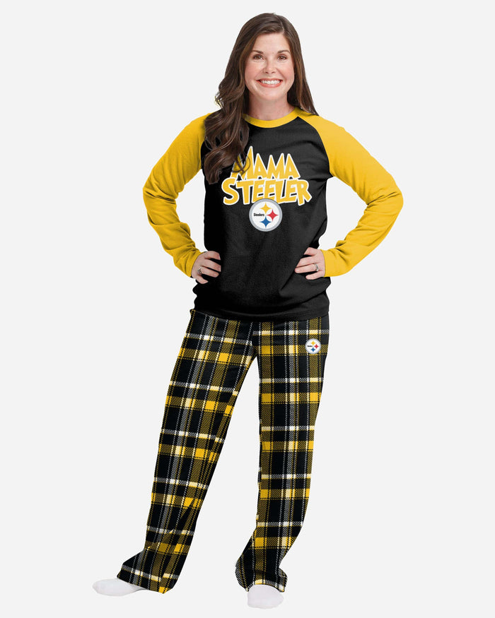 Pittsburgh Steelers Womens Plaid Family Holiday Pajamas FOCO S - FOCO.com