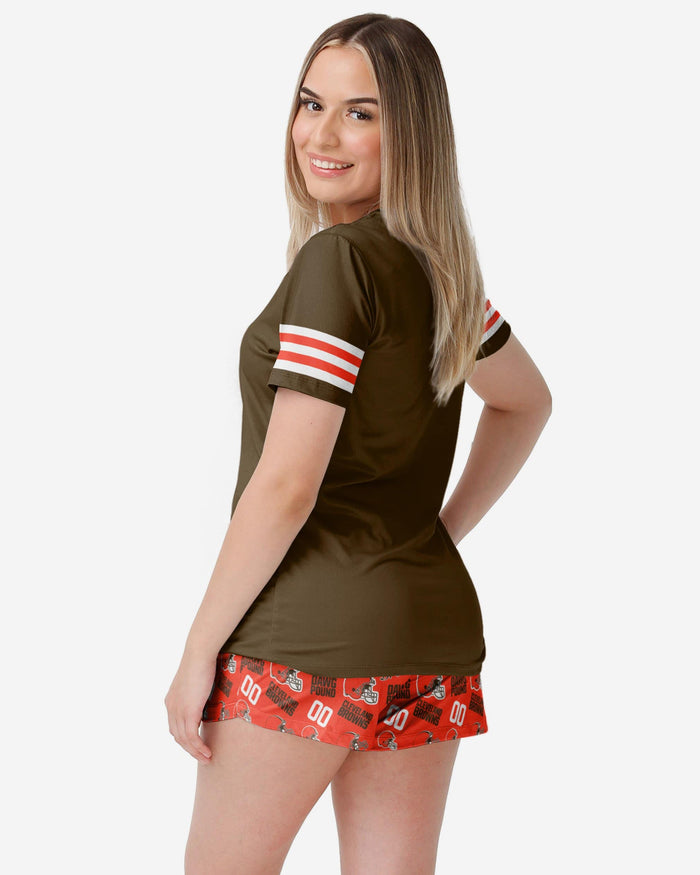 Cleveland Browns Womens Gameday Ready Pajama Set FOCO - FOCO.com