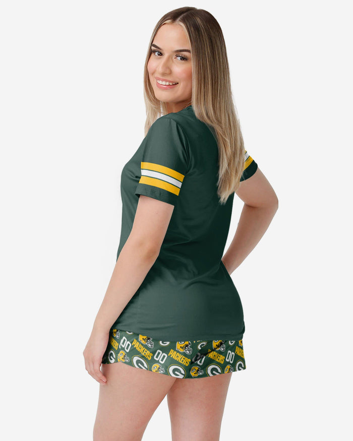 Green Bay Packers Womens Gameday Ready Pajama Set FOCO - FOCO.com