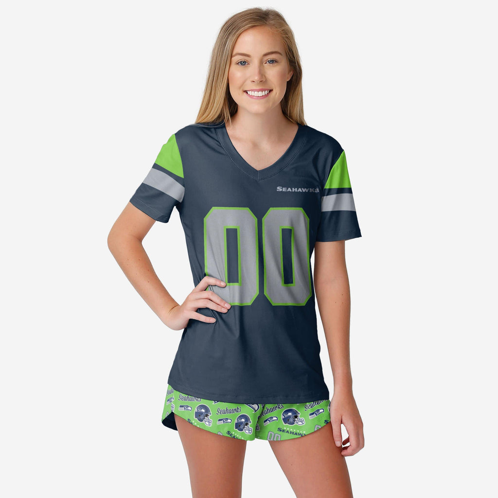 Seattle Seahawks Womens Gameday Ready Pajama Set FOCO S - FOCO.com