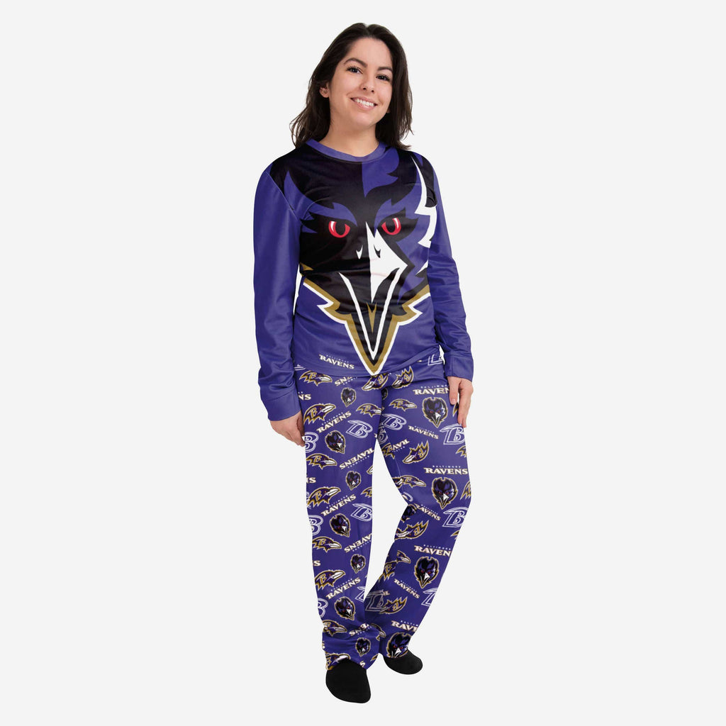 Poe Baltimore Ravens Womens Mascot Pajamas FOCO S - FOCO.com
