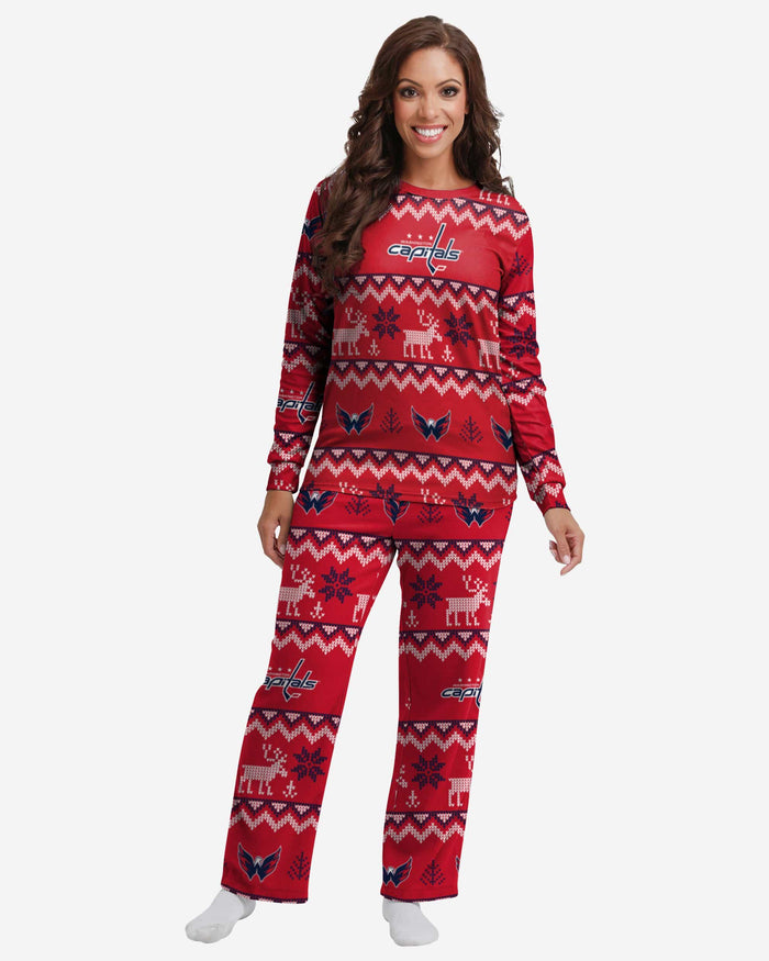 Washington Capitals Womens Ugly Pattern Family Holiday Pajamas FOCO S - FOCO.com
