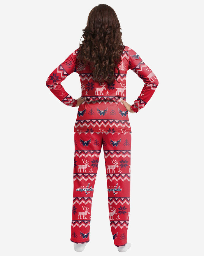 Washington Capitals Womens Ugly Pattern Family Holiday Pajamas FOCO - FOCO.com