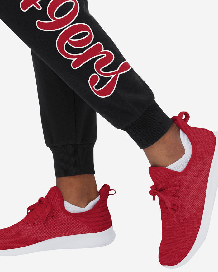 San Francisco 49ers Womens Script Wordmark Black Joggers FOCO - FOCO.com