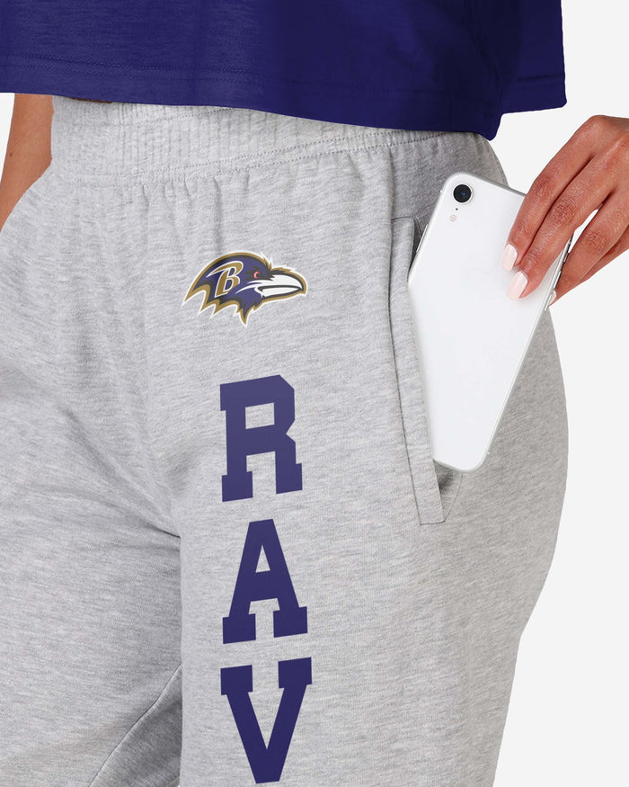 Baltimore Ravens Womens Big Wordmark Gray Sweatpants FOCO - FOCO.com