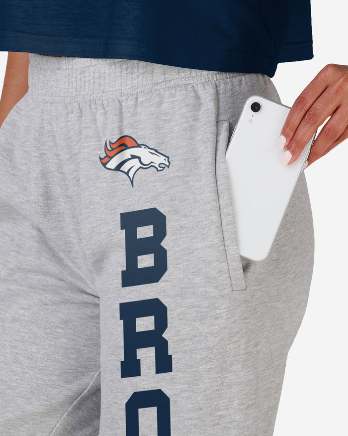 Denver Broncos Womens Big Wordmark Gray Sweatpants FOCO - FOCO.com
