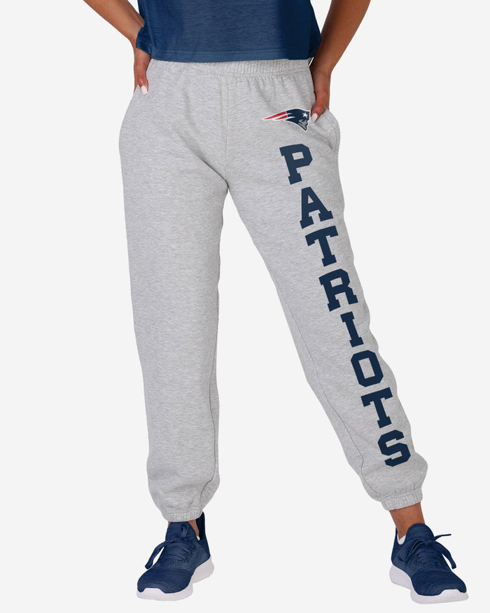 New England Patriots Womens Big Wordmark Gray Sweatpants FOCO S - FOCO.com