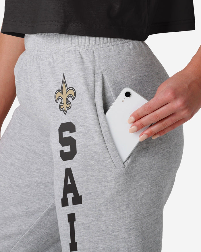 New Orleans Saints Womens Big Wordmark Gray Sweatpants FOCO - FOCO.com