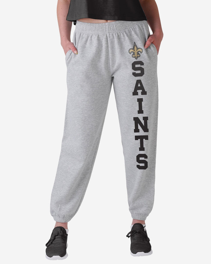 New Orleans Saints Womens Big Wordmark Gray Sweatpants FOCO S - FOCO.com