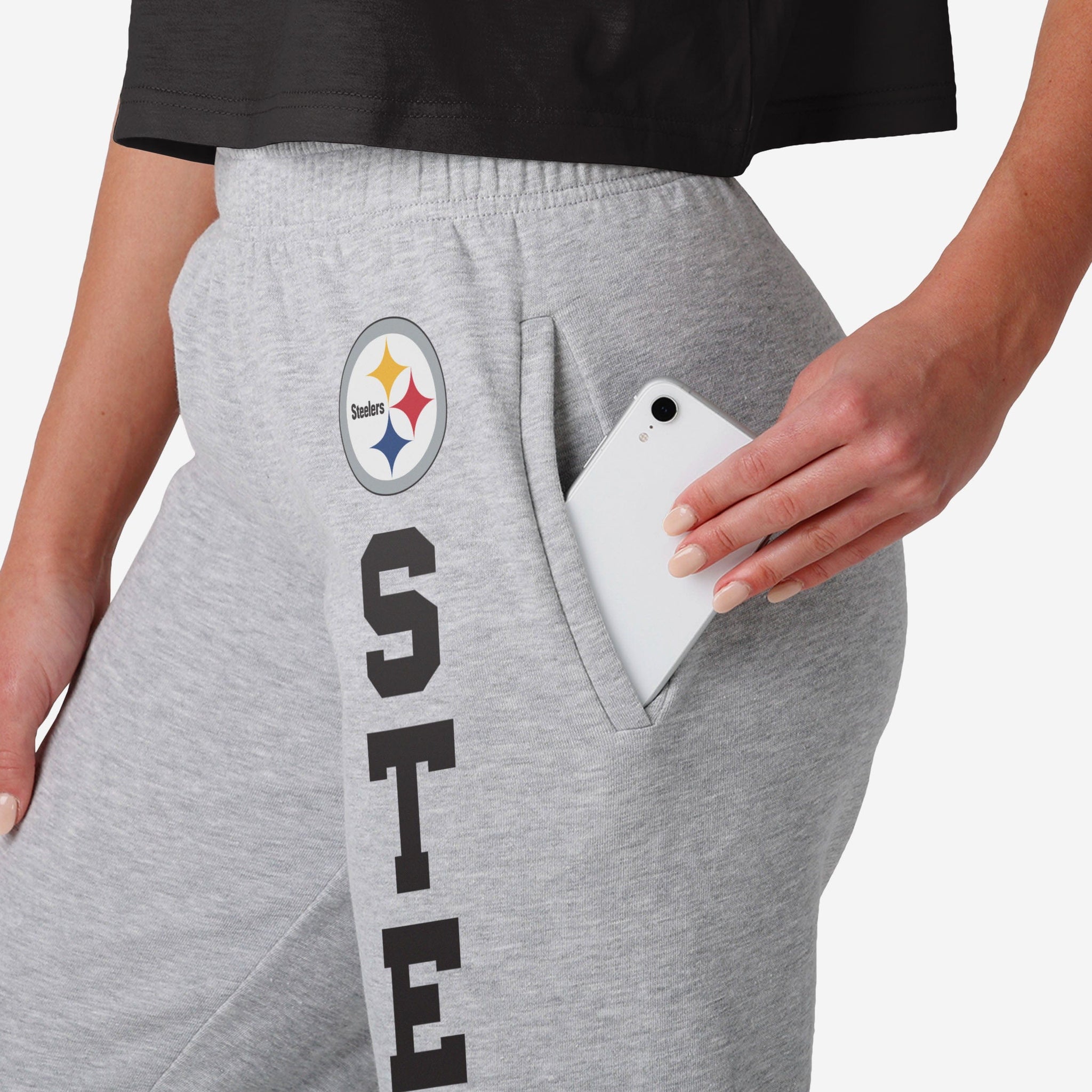 Pittsburgh Steelers Womens Big Wordmark Gray Sweatpants FOCO