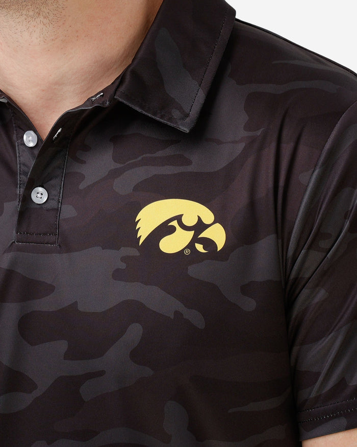 Iowa Hawkeyes Color Camo Polyester Polo FOCO - FOCO.com