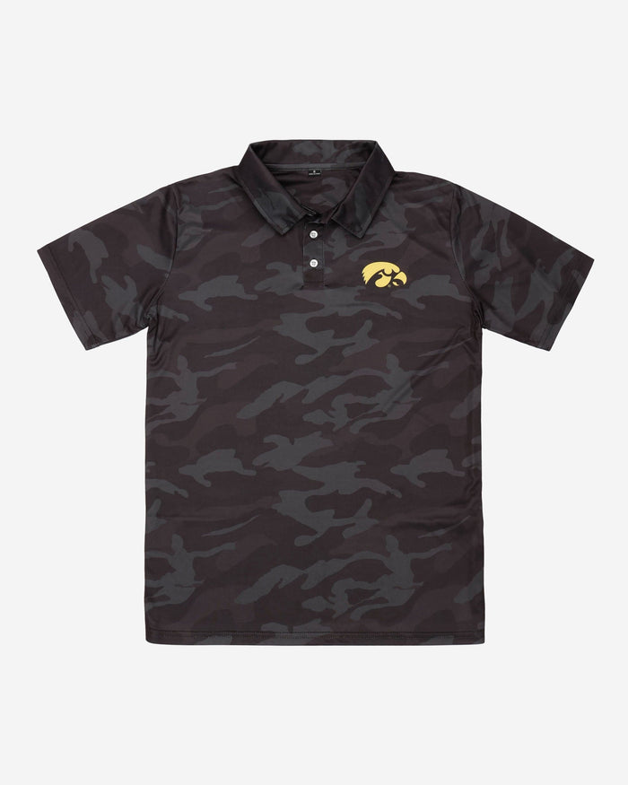 Iowa Hawkeyes Color Camo Polyester Polo FOCO - FOCO.com