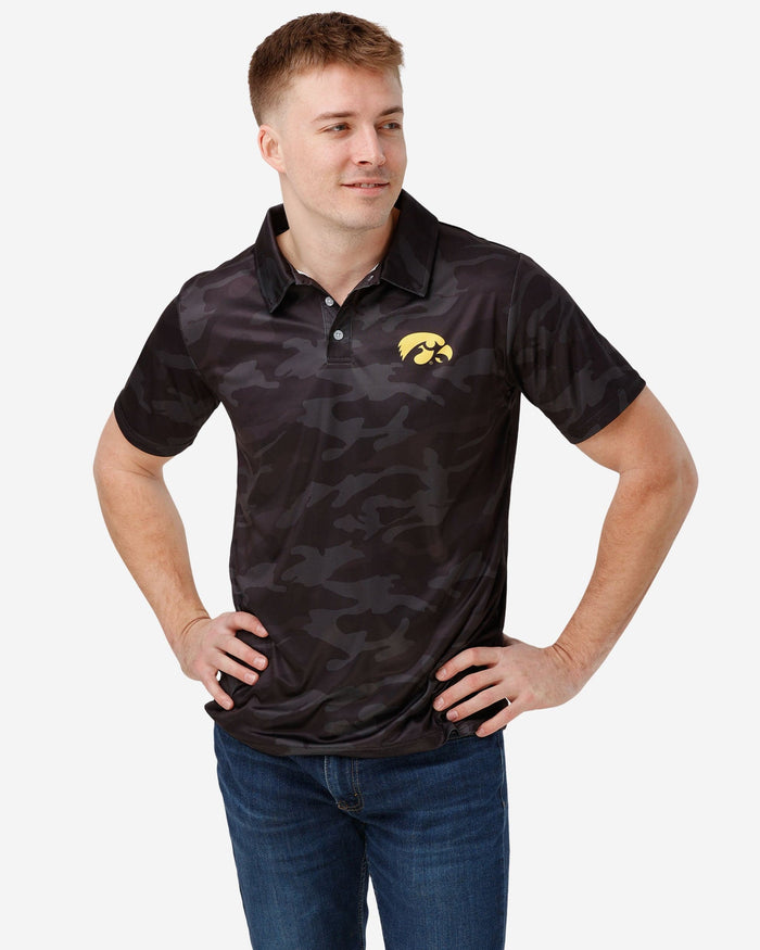 Iowa Hawkeyes Color Camo Polyester Polo FOCO S - FOCO.com